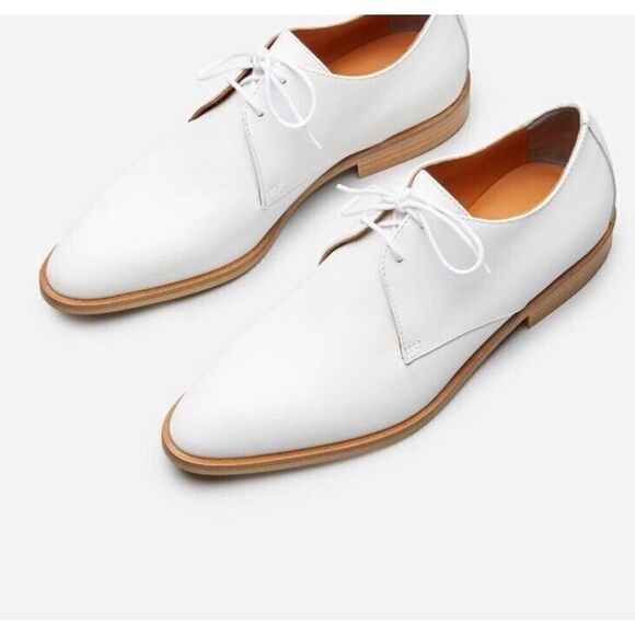 NEW Everlane Modern White Leather Oxford 7.5 - Picture 1 of 9